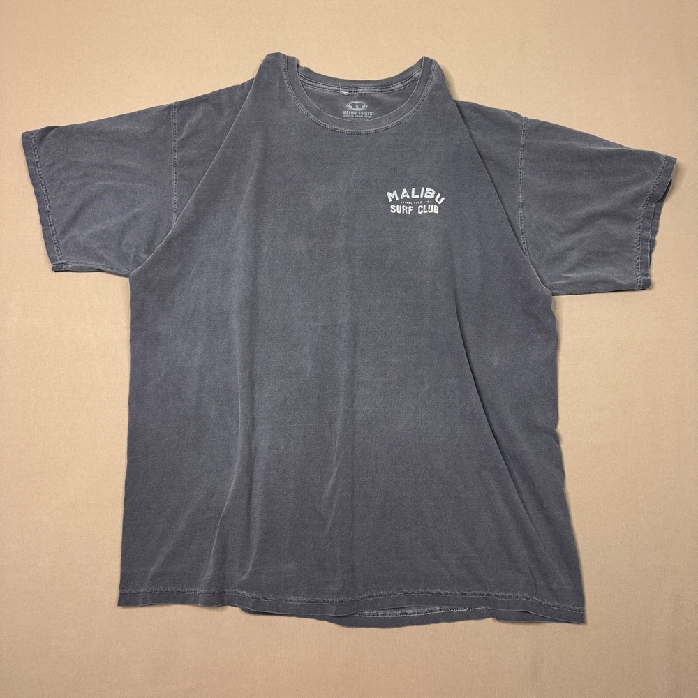 Malibu Shirts Malibu Surf Club Graphic T-Shirt XXL Faded Navy Blue Cotton Tee